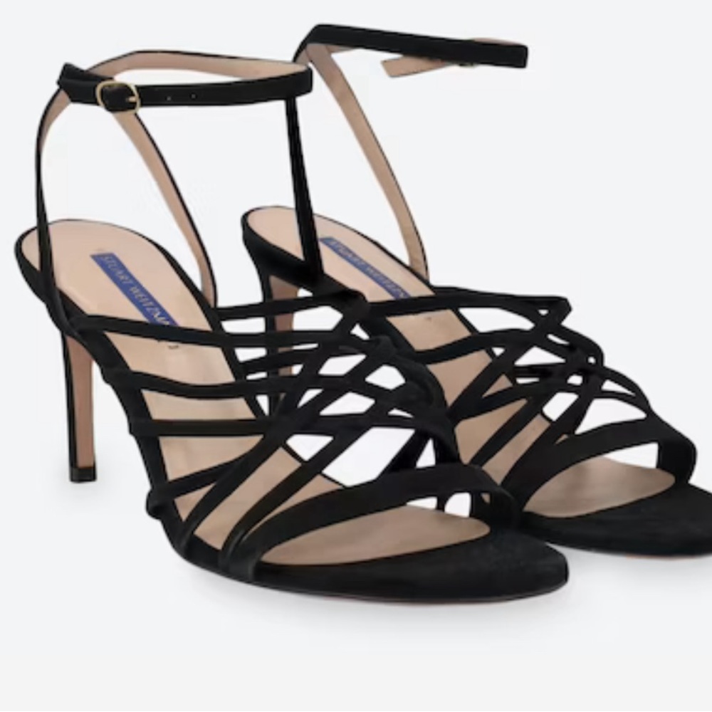 Stuart Weitzman Black Strappy Heels